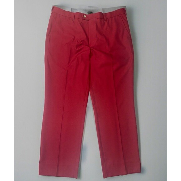 Peter Millar Durham High Drape Performance Pants Red Lightweight Men 38x29 - Picture 1 of 10